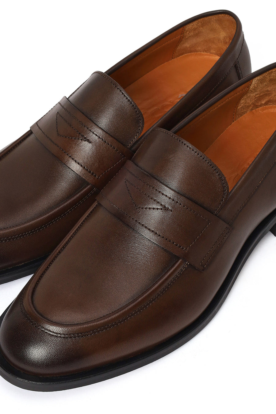 Erkek Kahverengi Deri Klasik Loafer