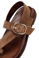 Women's Mink Suede Leather Flip Flop Sandals | Derimod