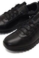 Kadın Siyah Bağcıklı Deri Sneaker | Derimod