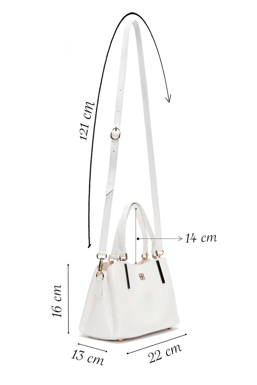 Women's White Long Strap Shoulder Bag