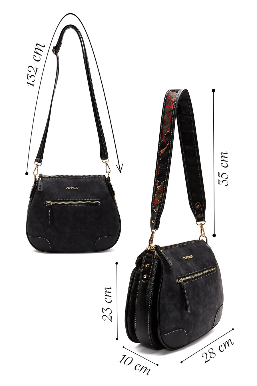 Women's Black Strap Shoulder Bag
