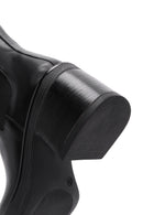 Women's Black Leather Heeled Chelsea Boots | Derimod