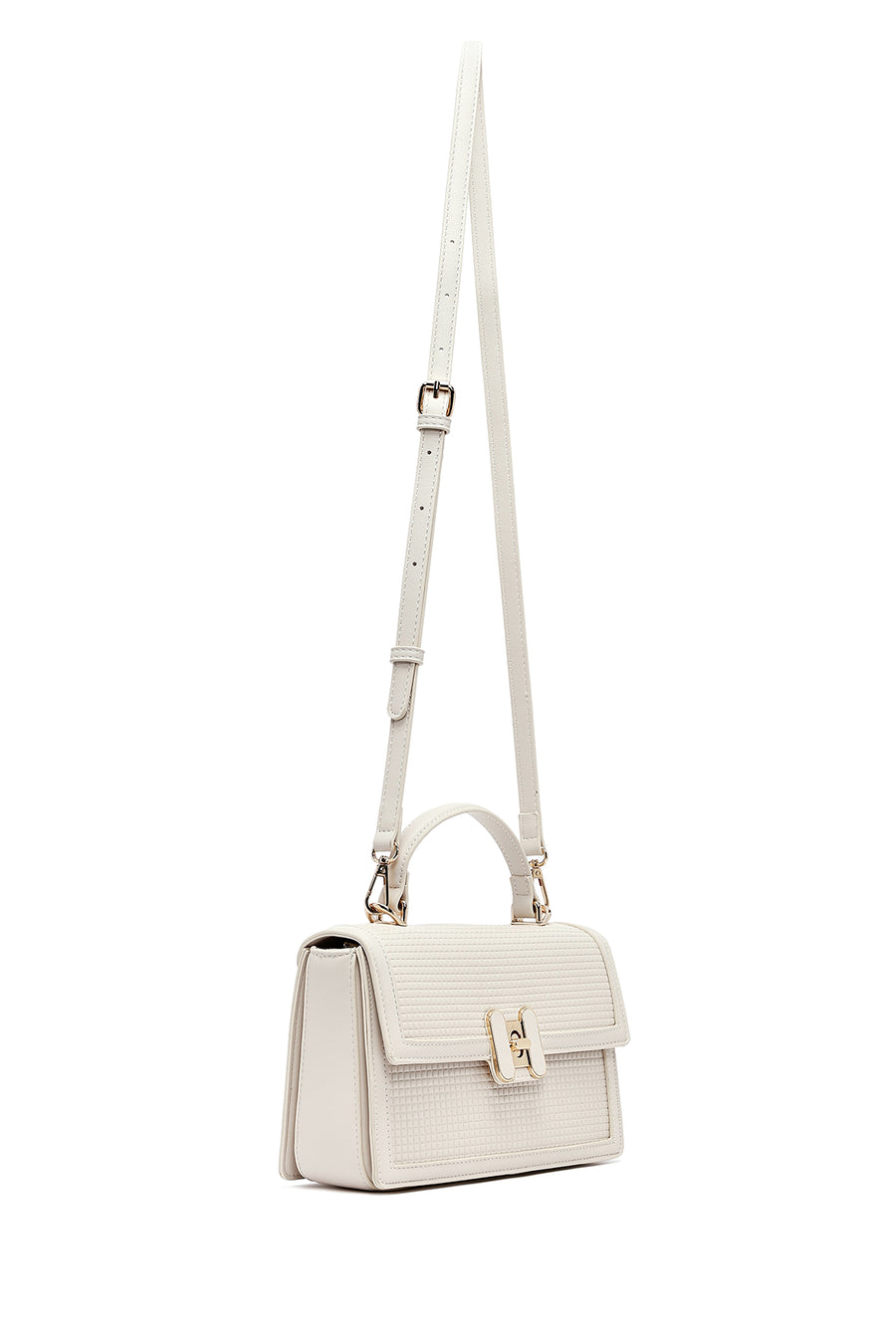 Women's Cream Long Strap Printed Crossbody Bag