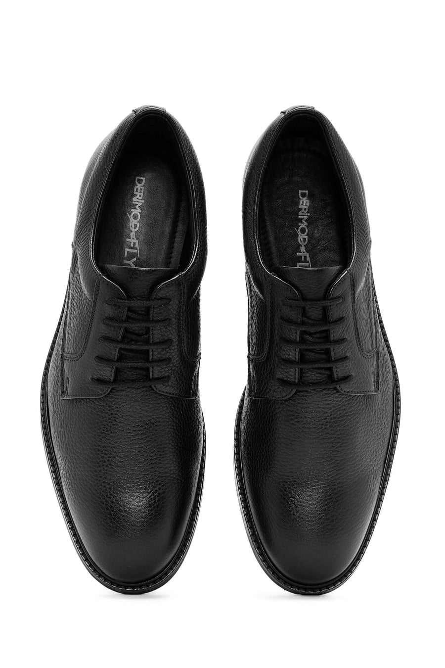 Men's Black Laced Leather Classic Shoes