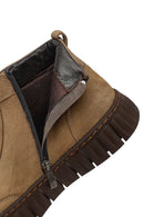 Male Beige Lace-Up Zip Closure Nubuck Leather Sport Boots | Derimod