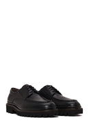 Male Black Lace-Up Thick-Soled Leather Casual Shoes | Derimod