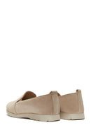 Women's Gray Suede Leather Comfort Loafer | Derimod