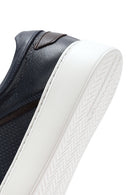 Male Navy Lace-up Leather Sneaker | Derimod