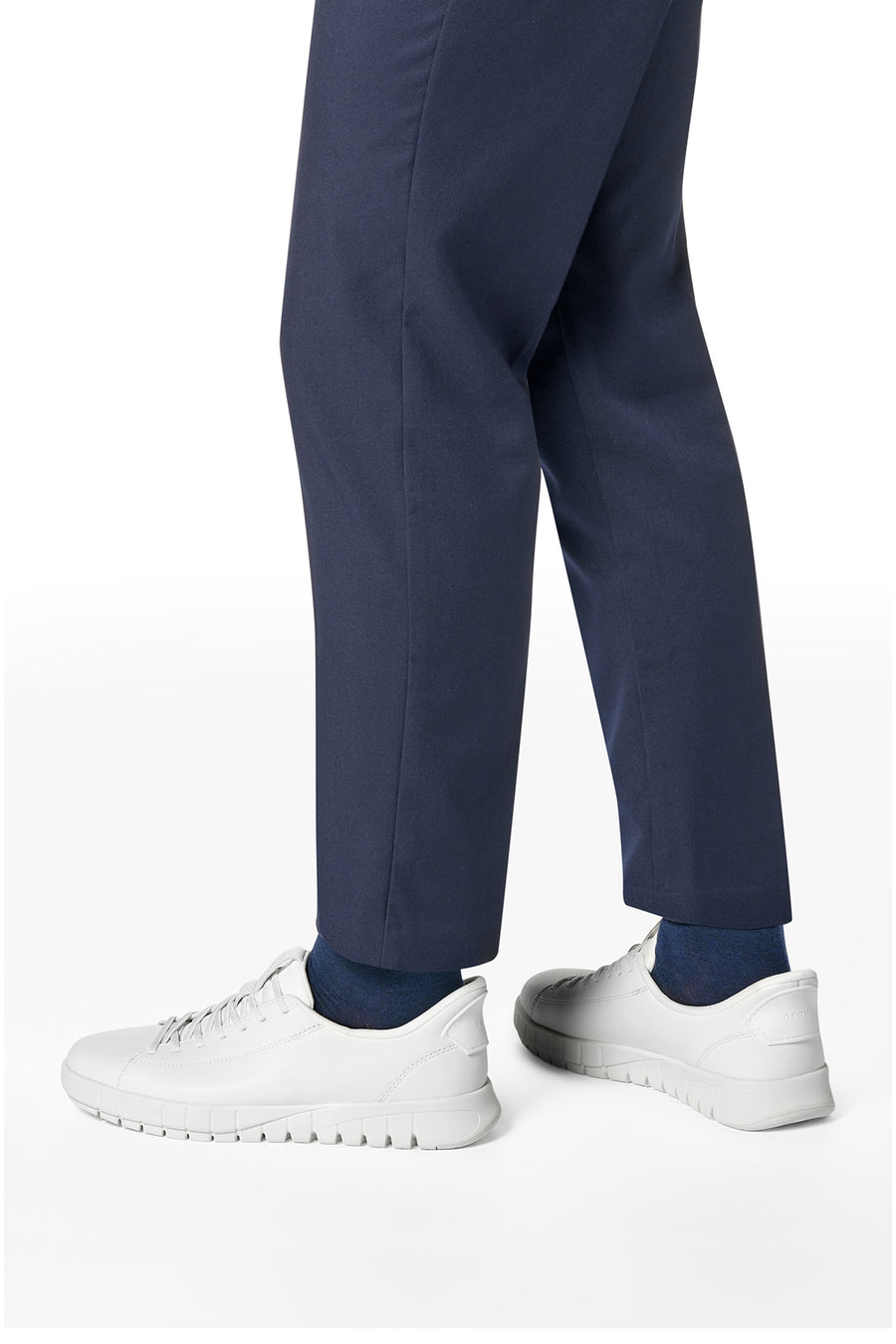 Geox Men White U Flextrıde Plus Lace-up Leather Sneaker