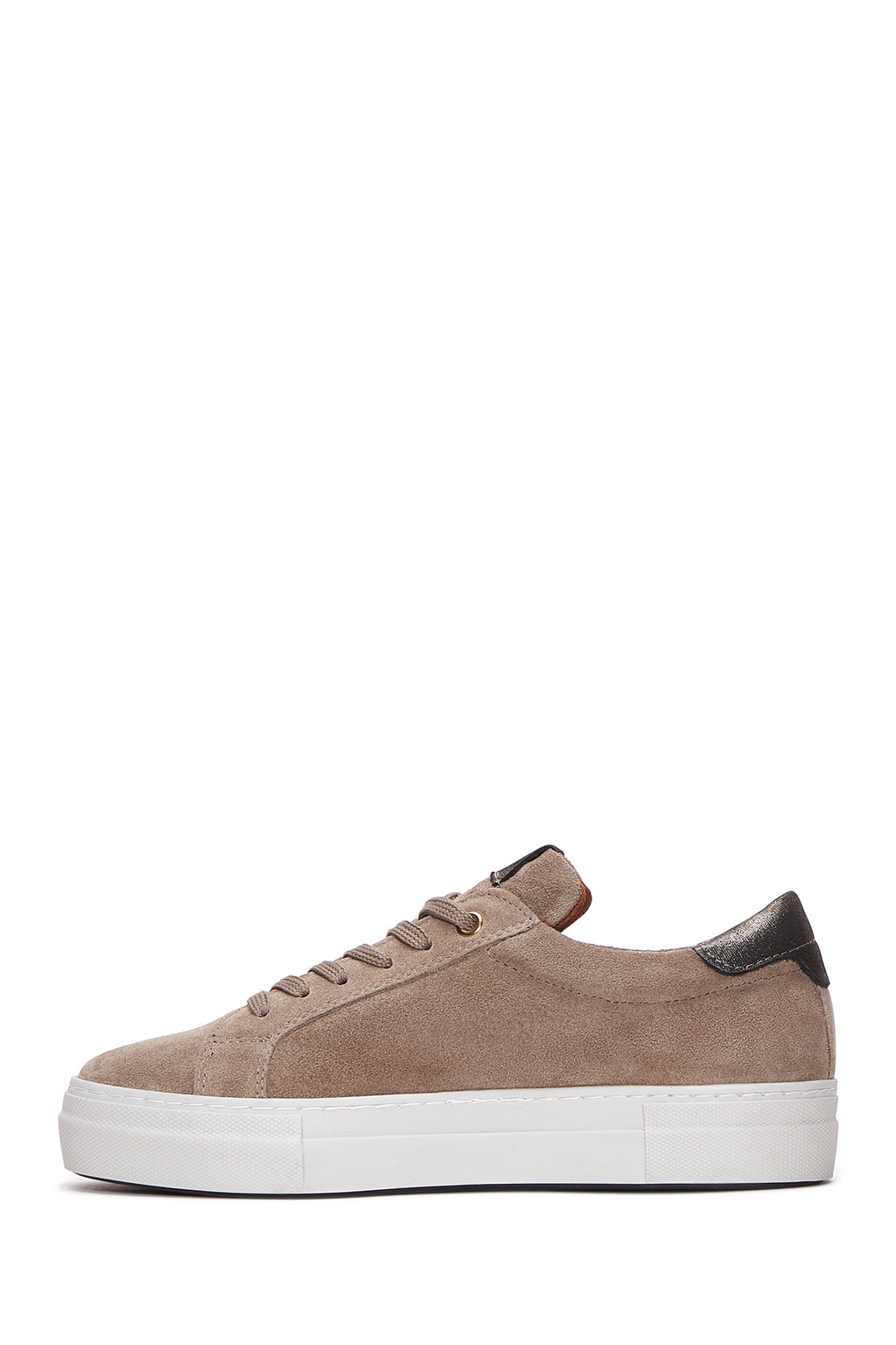 Kadın Vizon Bağcıklı Süet Deri Sneaker