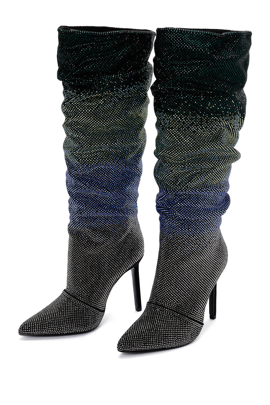 Women's Multi-Colored Stone Thin Heeled Boots