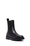 Woman Black Leather Chelsea Boots | Derimod