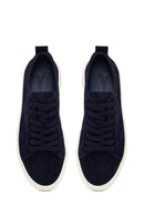 Erkek Lacivert Bağcıklı Süet Deri Sneaker | Derimod