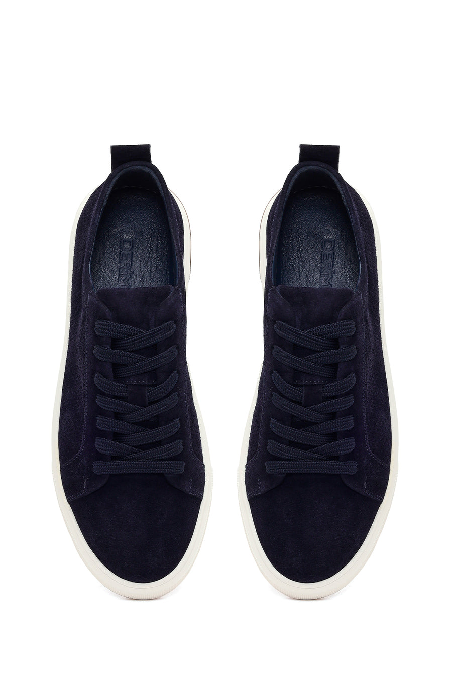 Erkek Lacivert Bağcıklı Süet Deri Sneaker