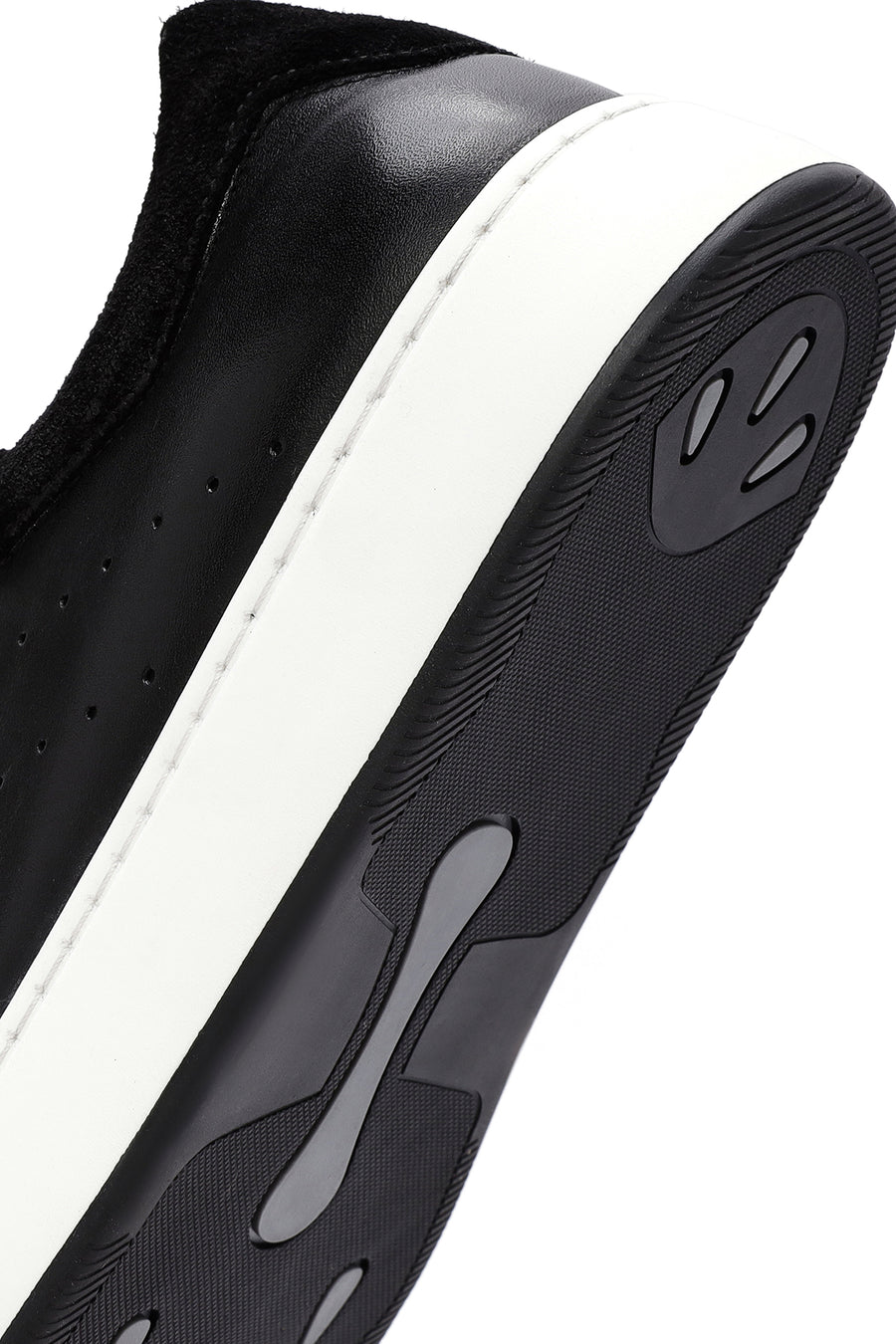 Erkek Siyah Bağcıklı Deri Sneaker