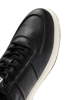 Erkek Siyah Bağcıklı Deri Sneaker | Derimod