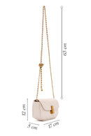 Women's Cream Long Strap Quilted Crossbody Bag | Derimod