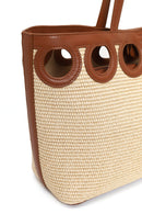 Woman Beige Wicker Shoulder Bag | Derimod