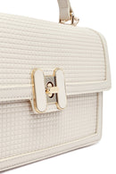 Women's Cream Long Strap Printed Crossbody Bag | Derimod