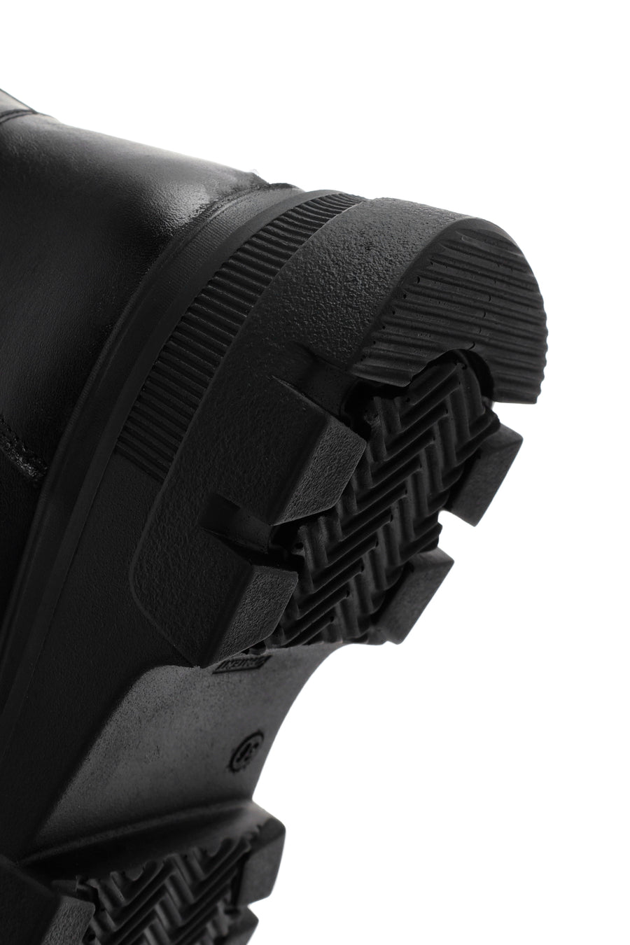 Women's Black Thick Soled Zippered Leather Comfort Boots