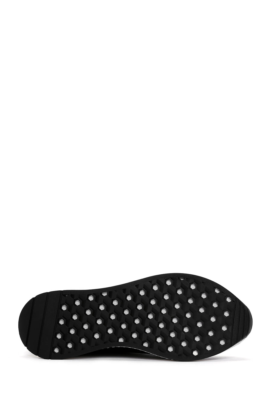 Men's Black Thick Sole Leather Casual Sneaker