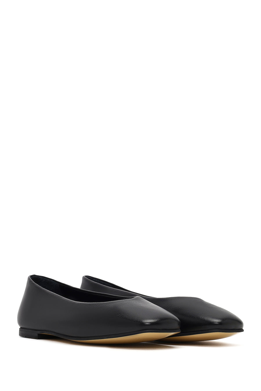 Women's Black Classic Leather Ballet Flat