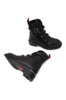 Harley Davidson Woman Black Camiel Zip Closure Leather Boots | Derimod