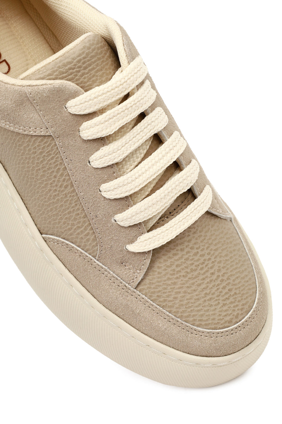 Women's Taupe Lace-Up Thick-Soled Sneaker