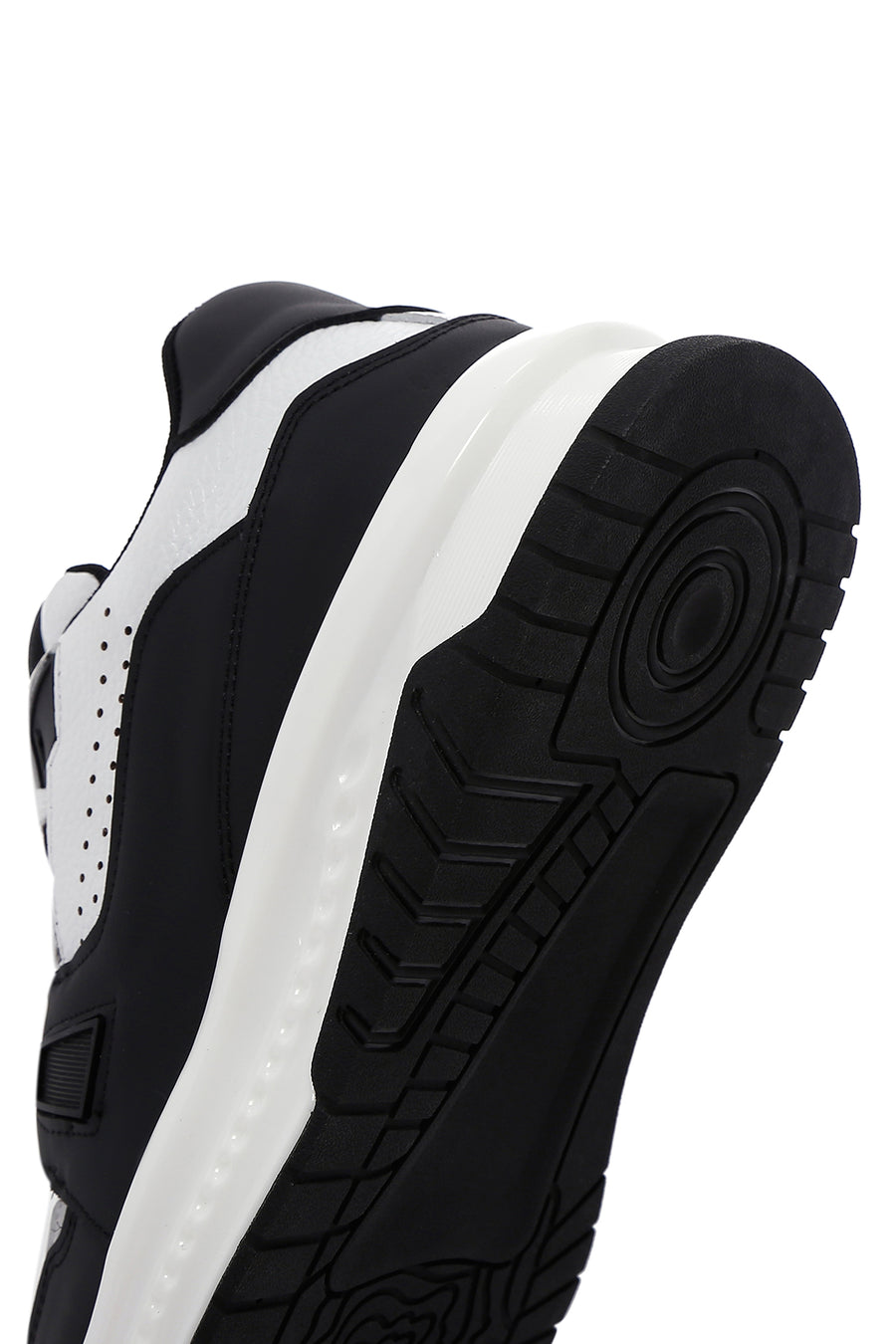 Erkek Beyaz Deri Kalın Tabanlı Sneaker