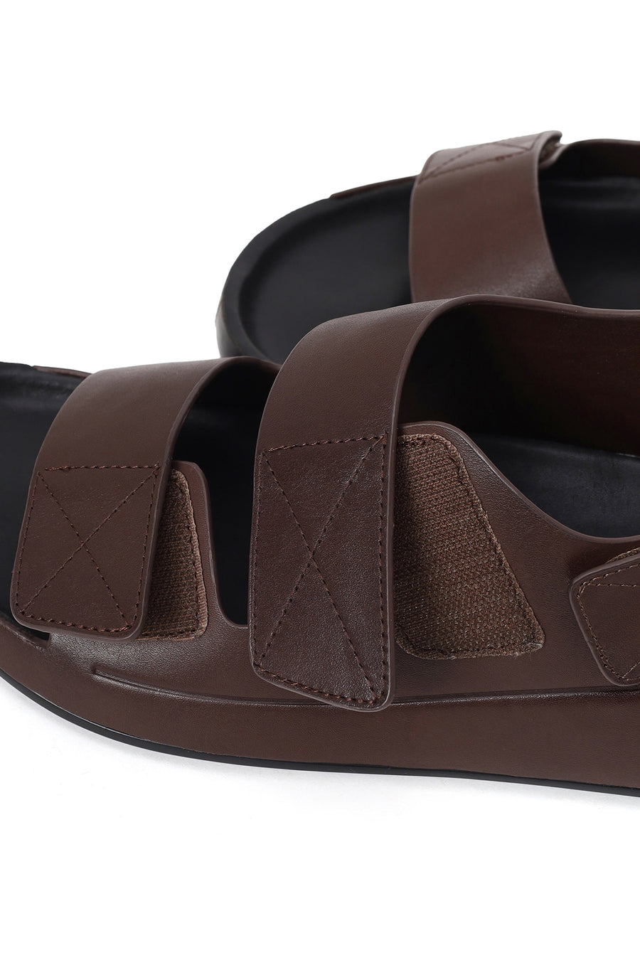 Male Brown Strapped Leather Sandals