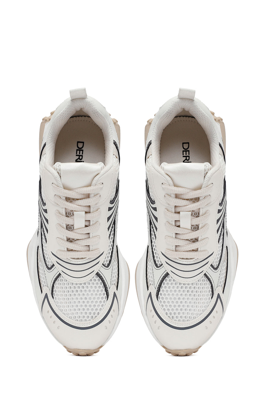 Kadın Beyaz Bağcıklı Kalın Tabanlı Sneaker