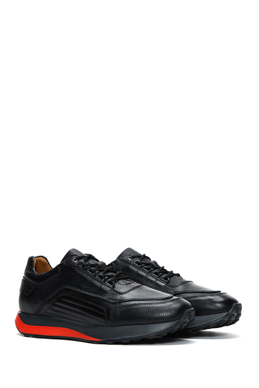 Erkek Siyah Deri Sneaker