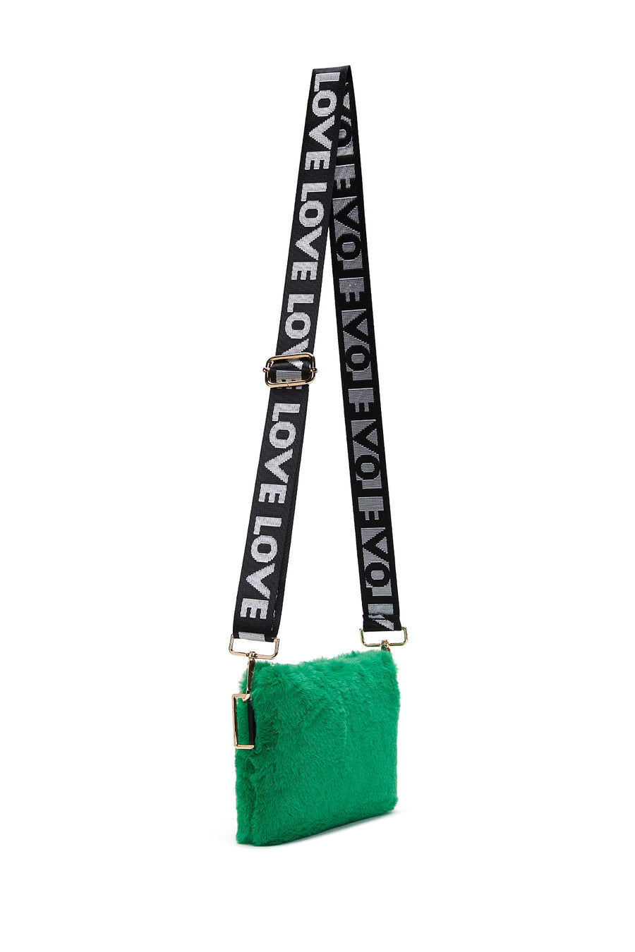 Women's Green Plush Portfolio Bag