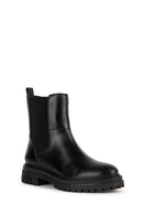 Geox Women's Black Iridea Zippered Leather Boots | Derimod