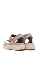 Women's Beige Strapped Thick-Soled Fabric Comfort Sandals | Derimod