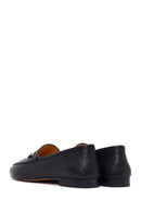 Women's Black Buckle Leather Loafer | Derimod