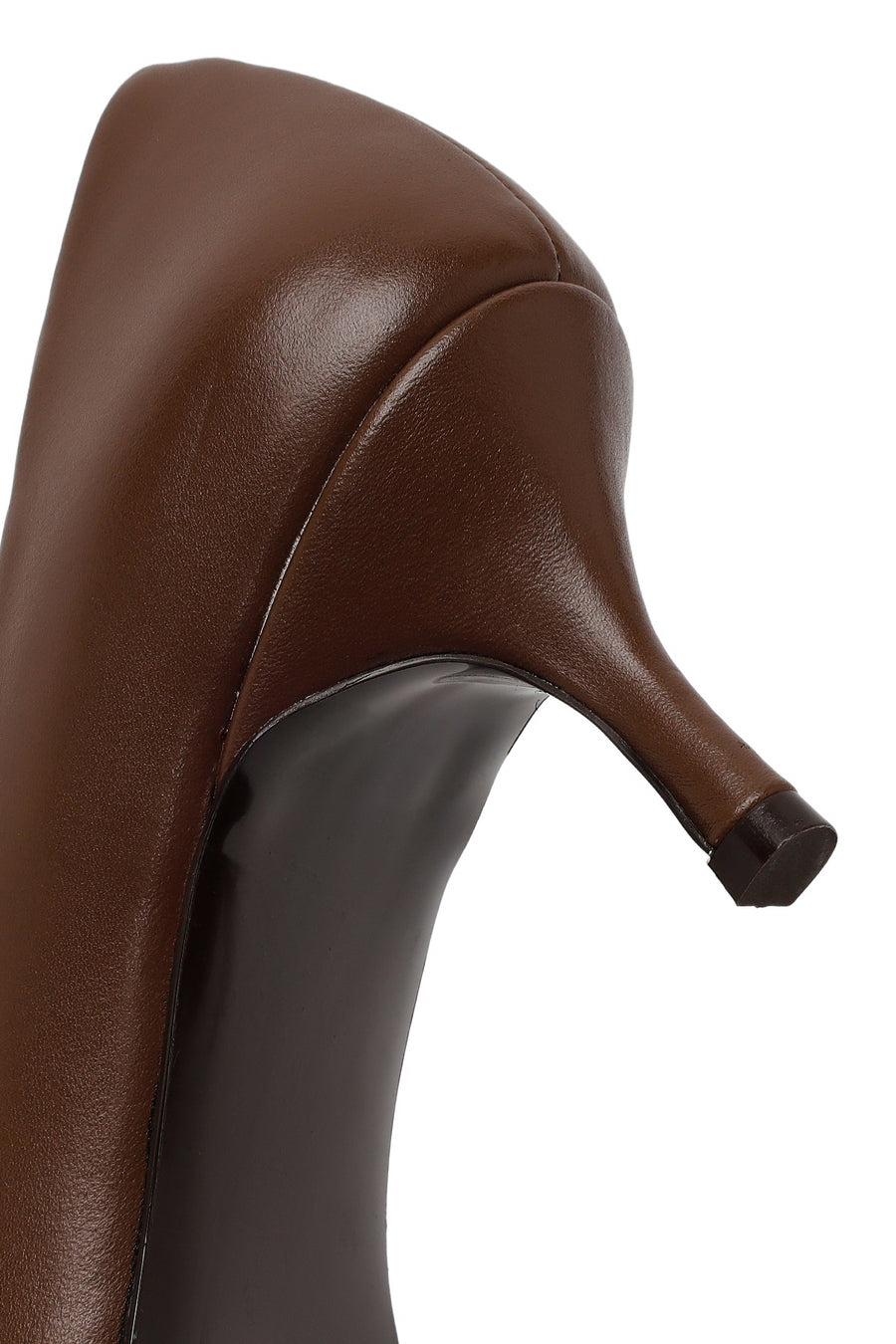 Woman Light Brown Leather Stiletto with Thin Heel