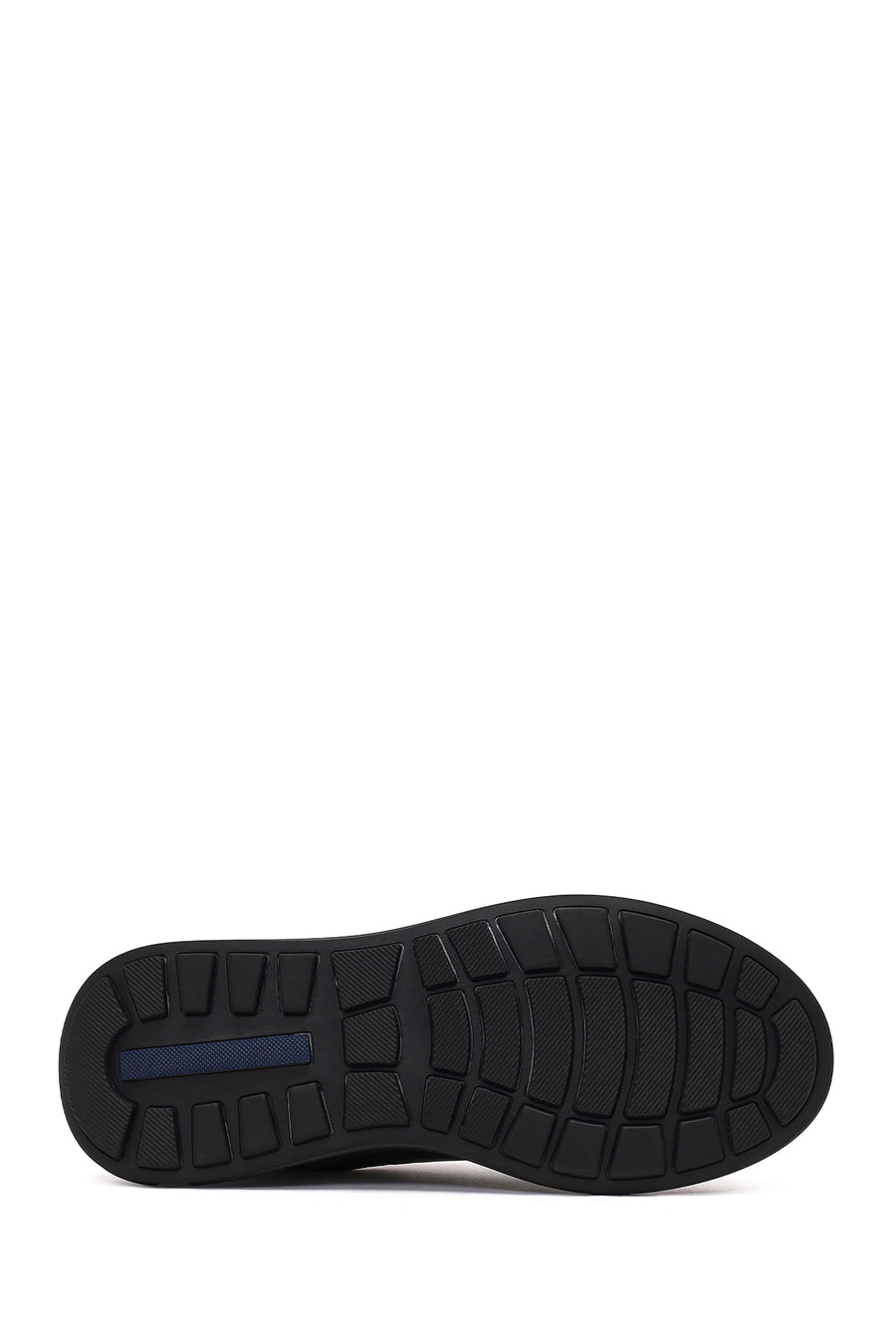 Men's Black Thick-Soled Leather Sneaker