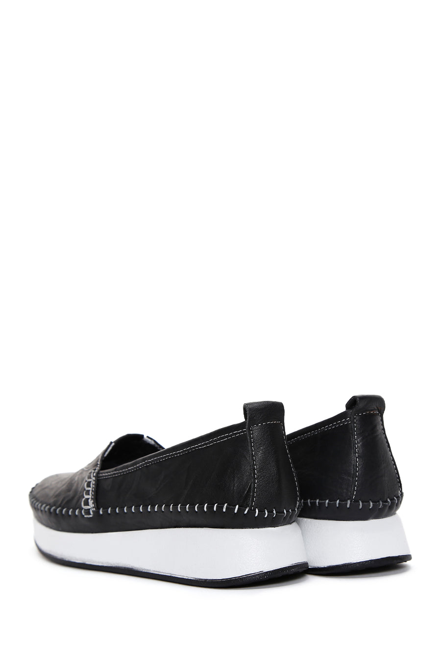 Women's Black Leather Comfort Loafer