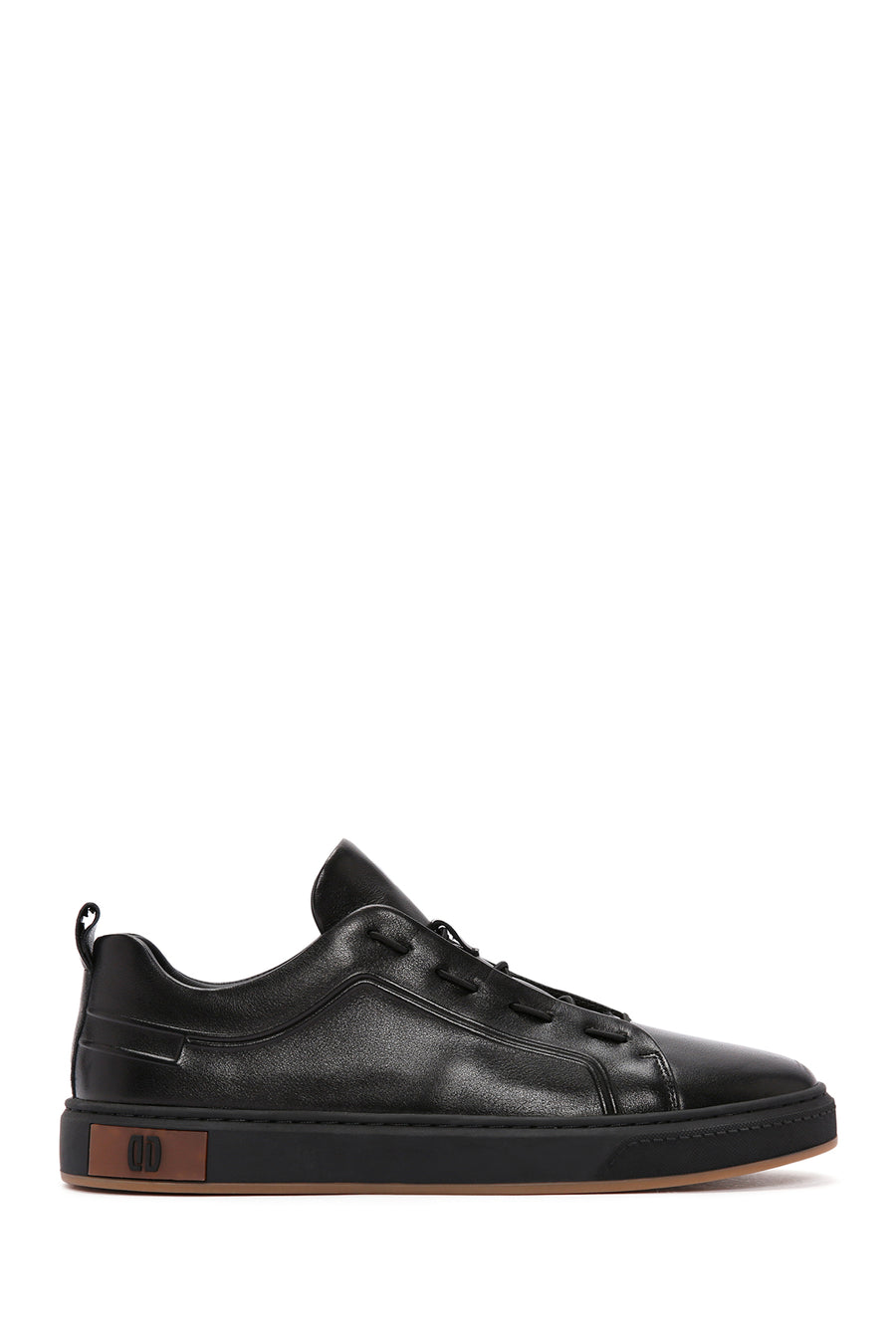 Erkek Siyah Bağcıklı Deri Sneaker WM680002DV | Derimod