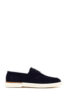 Men's Navy Blue Lace-up Suede Leather Casual Shoes | Derimod