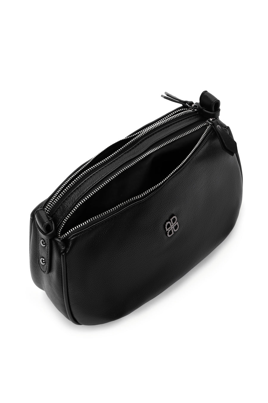 Woman Black Long-Strap Casual Shoulder Bag