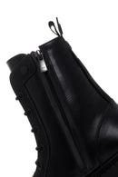 Women's Black Thick Soled Zippered Leather Boots | Derimod