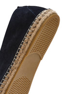 Men's Navy Blue Suede Leather Espadrille | Derimod