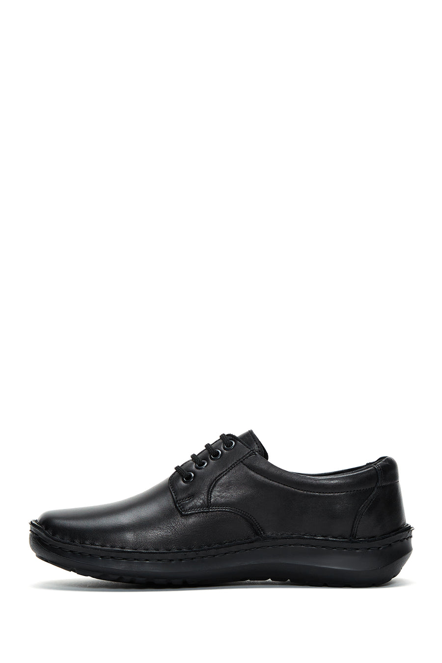 Men's Black Lace-up Leather Casual Shoes