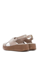 Women's Mink Strapped Thick Soled Leather Comfort Sandals | Derimod