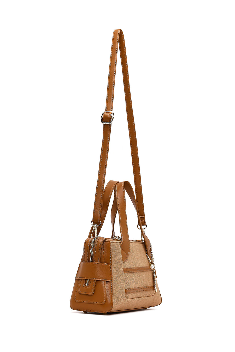 Women's Brown Long Strap Classic Handbag