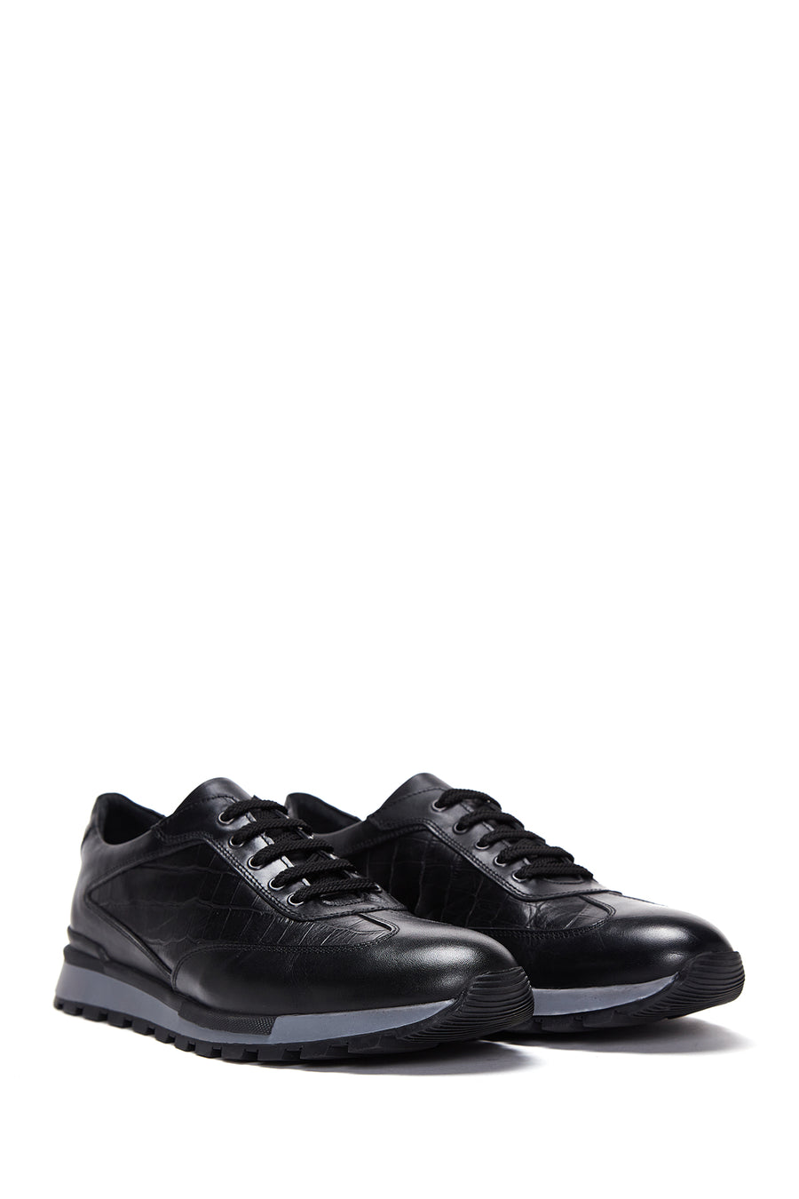 Men's Black Leather Sneaker