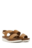 Woman Camel Thick-Soled Sandal | Derimod