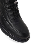Male Black Lace-up Leather Casual Sneaker | Derimod